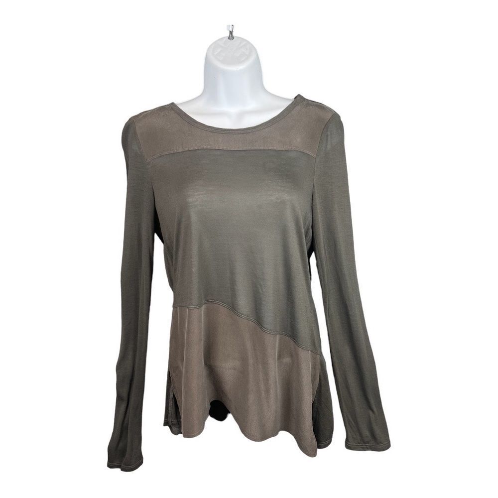 ECRU Silk Modal Block Pullover Blouse Top Size Small Excellent Condition